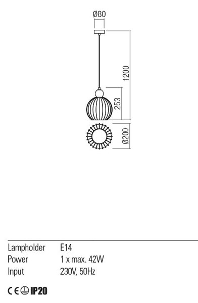 Redo Závěsné svítidlo Plumen, ø20cm Barva: Kouřová