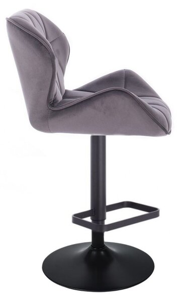 LuxuryForm DESIGN Barová židle MILANO VELUR na černém talíři - tmavě šedá