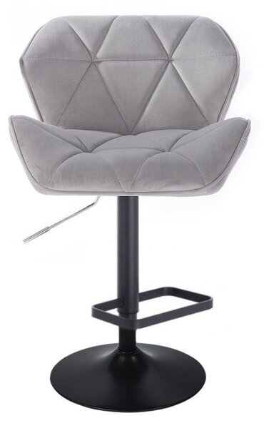 LuxuryForm DESIGN Barová židle MILANO VELUR na černém talíři - světle šedá