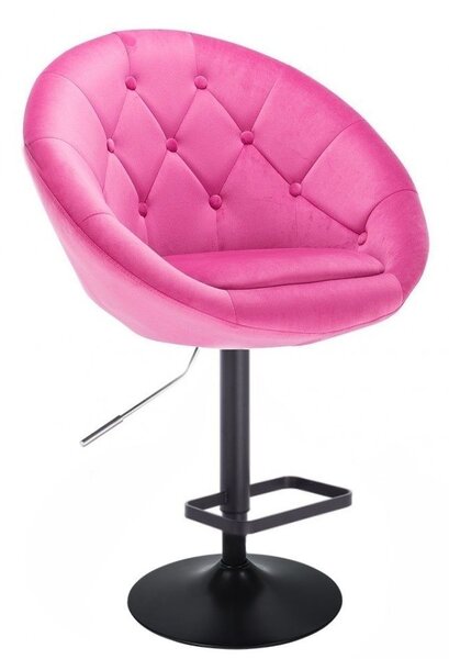 LuxuryForm Barová židle VERA VELUR na černém talíři - růžová