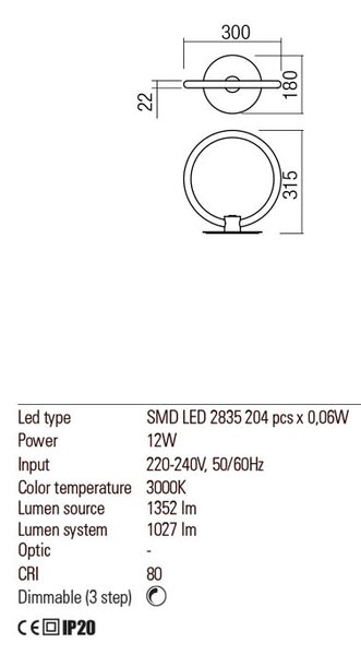 Redo Stolní LED lampa Spell Barva: Bílá