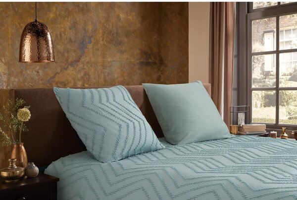 Světle zelené prodloužené povlečení na jednolůžko z mikrovlákna 140x220 cm Pure Zigzag – Good Morning