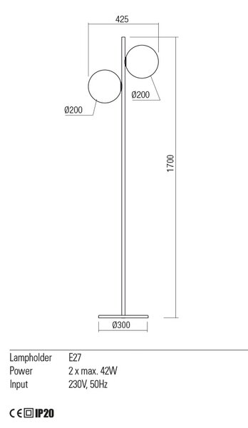 Redo Stojací lampa Talis Barva: Zlatá