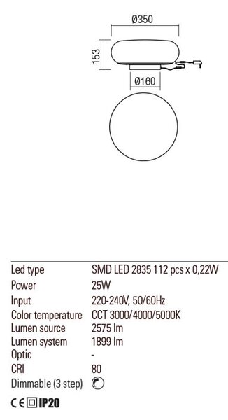 Redo Stolní LED lampa Ubis, ø35cm