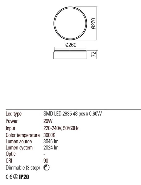 Redo Stropní LED svítidlo Yomo kulaté, ø27cm Barva: Černá