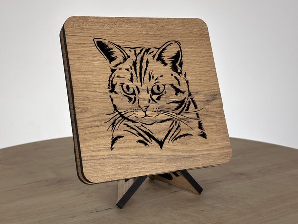 "Kočka" lampa 19x19cm provedení povrchu: dub