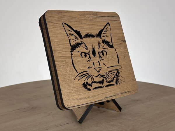 "Kočka" lampa 19x19cm provedení povrchu: dub