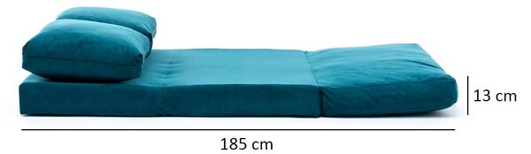 Hanah Home 2-místná víceúčelová pohovka Taida 120 cm petrolejová