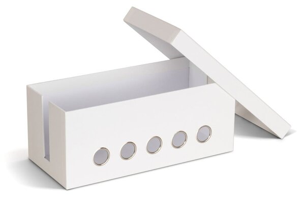 Bílý kartonový organizér na kabely Cordy Paper Laminate – Bigso