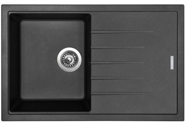 Sinks Sinks Best 780 Černá - Granblack dřez granitový s odkapem + sifon