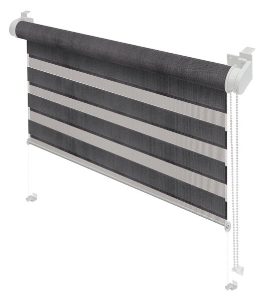 Tmavě šedá roleta den a noc 42,5x150 cm Zebra – Gardinia