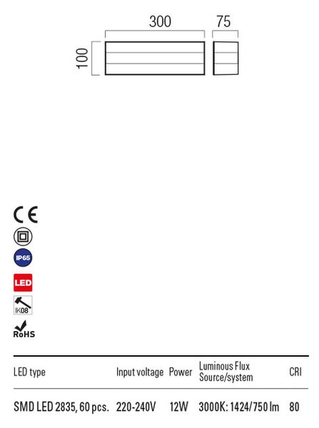 Redo Venkovní nástěnné svítidlo Kodiak, d:30cm, IP65 Barva: Antracit, Teplota světla: 4000K - denní bílá