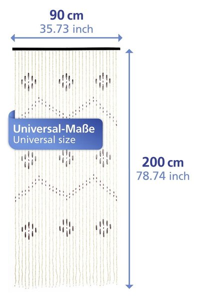 Bambusový závěs do dveří v přírodní barvě 90x200 cm – Maximex