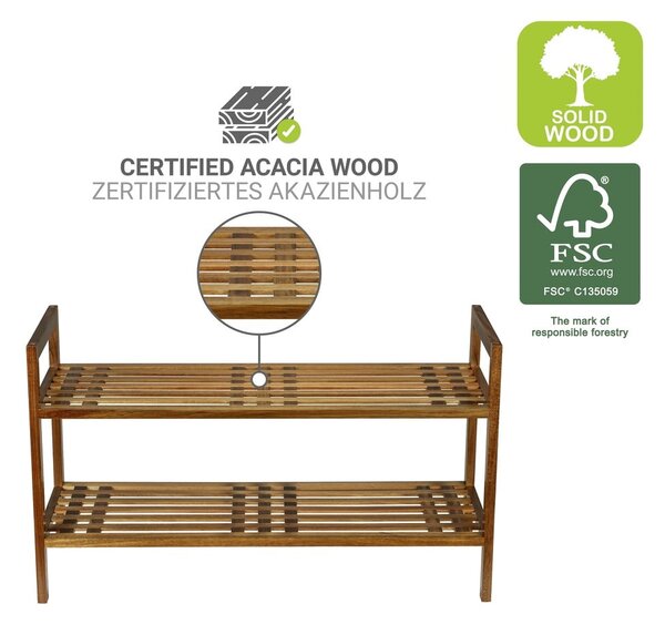 Stojan na boty z masivu akácie v přírodní barvě 69x40,5x27 cm Fondi – Wenko