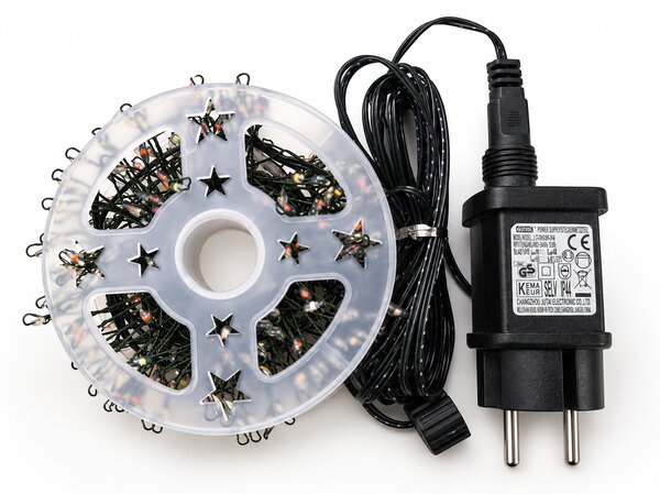 Vánoční LED světelný mikro řetěz, modrá, 20m, 600 LED, se záblesky