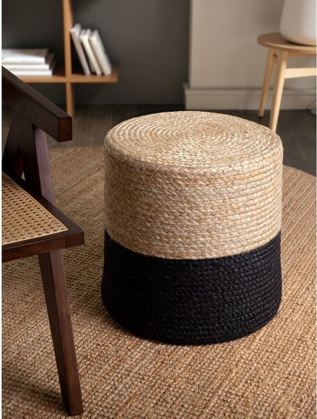 Černý/v přírodní barvě taburet Juta Gold Black – Hanse Home