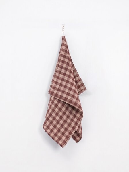 Lněná utěrka Chocolate Gingham