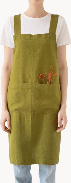Lněná zástěra Moss Green