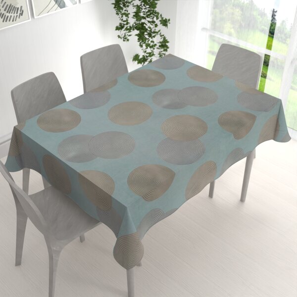 Biante Sametový obdélníkový ubrus Tamara TMR-058 Designové kruhy na modrošedém 50x100 cm