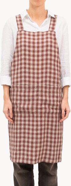 Lněná zástěra Chocolate Gingham