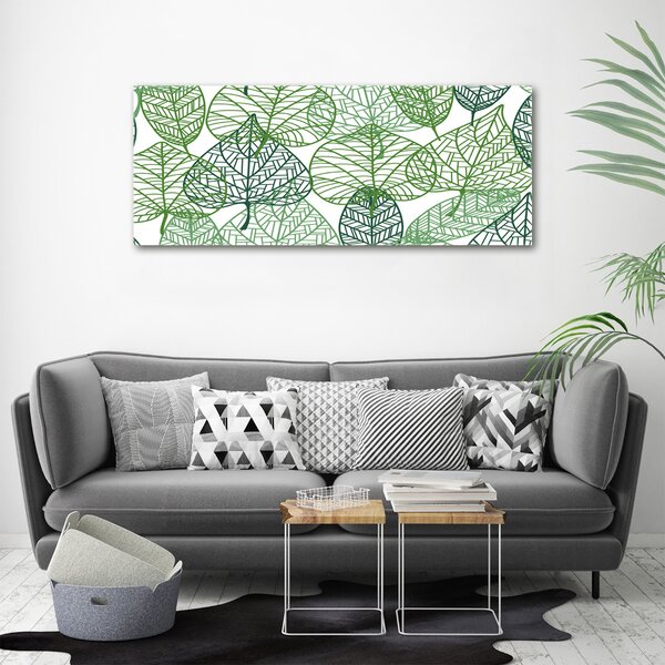 Moderní obraz canvas na rámu Zelené listí vzor oc-68927464