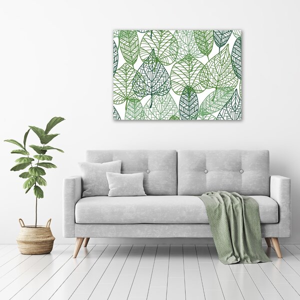 Moderní obraz canvas na rámu Zelené listí vzor oc-68927464