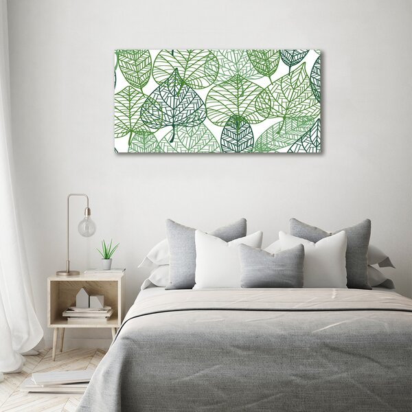 Moderní obraz canvas na rámu Zelené listí vzor oc-68927464