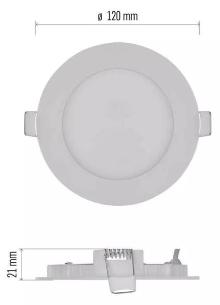 Emos lighting LED zápustný panel NEXXO ø12cm, 7W, kulatý, bílý Barva: Bílá, Teplota světla: 3000K - teplá bílá