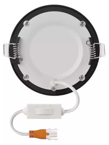 Emos lighting LED zápustný panel NEXXO ø12cm, 7W, CCT, černý/stříbrný Barva: Černá