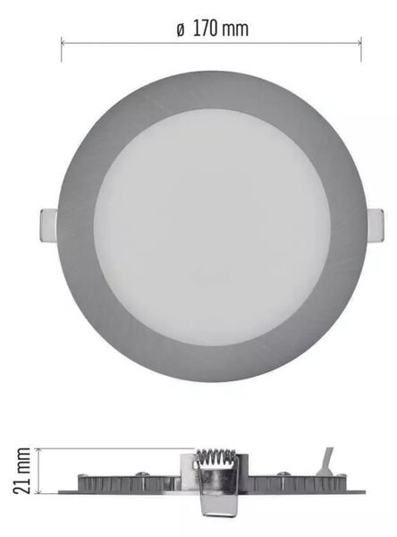 Emos lighting LED zápustný panel NEXXO ø17cm, 12,5W, CCT, černý/stříbrný Barva: Černá