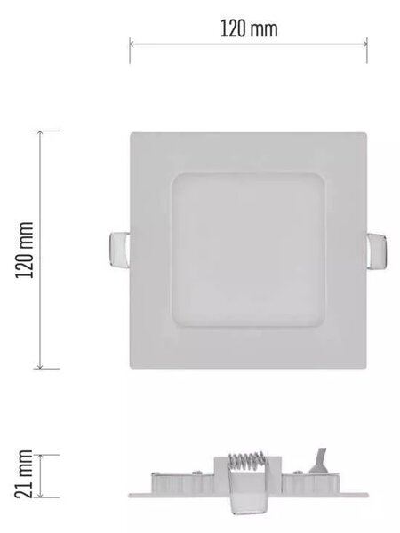 Emos lighting LED zápustný panel NEXXO, 12cm, 7W, čtvercový, bílý Barva: Bílá, Teplota světla: 3000K - teplá bílá