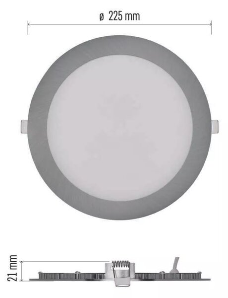 Emos lighting LED zápustný panel NEXXO ø22,5cm, 18W, CCT, kulatý, černý/stříbrný Barva: Černá