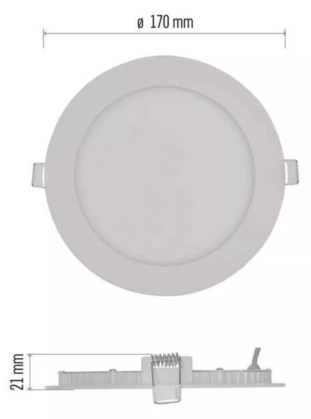 Emos lighting LED zápustný panel NEXXO ø17cm, 12,5W, kulatý, bílý Barva: Bílá, Teplota světla: 3000K - teplá bílá
