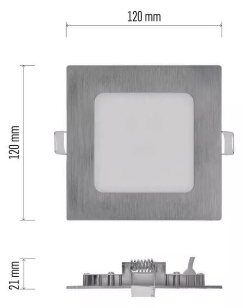 Emos lighting LED zápustný panel NEXXO, 12cm, 7W, CCT, čtvercový, černý/stříbrný Barva: Černá