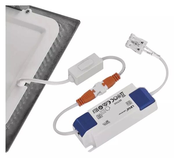 Emos lighting LED zápustný panel NEXXO, 12cm, 7W, CCT, čtvercový, černý/stříbrný Barva: Černá