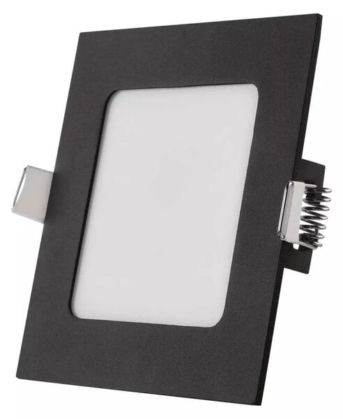 Emos lighting LED zápustný panel NEXXO, 12cm, 7W, CCT, čtvercový, černý/stříbrný Barva: Černá