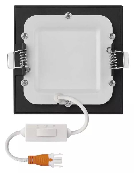 Emos lighting LED zápustný panel NEXXO, 12cm, 7W, CCT, čtvercový, černý/stříbrný Barva: Černá