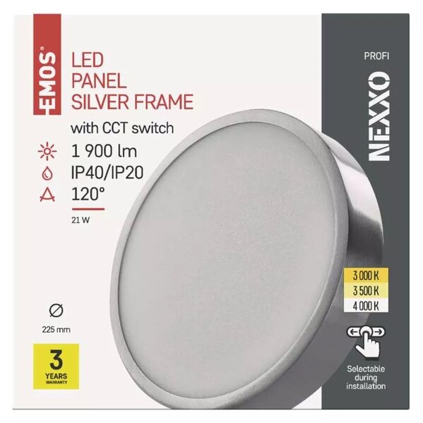 Emos lighting LED přisazený panel NEXXO ø22,5cm, 21W, CCT, kulatý Barva: Bílá