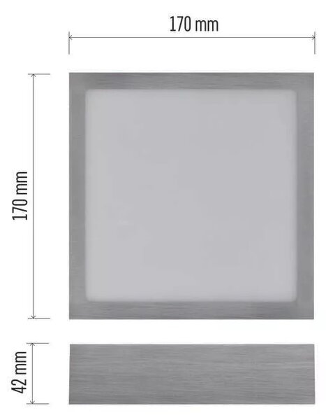Emos lighting LED přisazený panel NEXXO 17cm, 12,5W, CCT, čtvercový Barva: Stříbrná