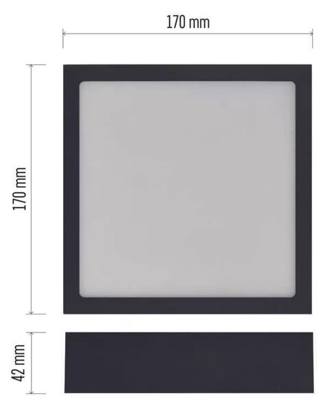 Emos lighting LED přisazený panel NEXXO 17cm, 12,5W, CCT, čtvercový Barva: Stříbrná