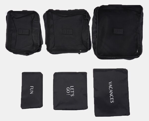Sinsay - Sada cestovních organizérů 6 pack - černá