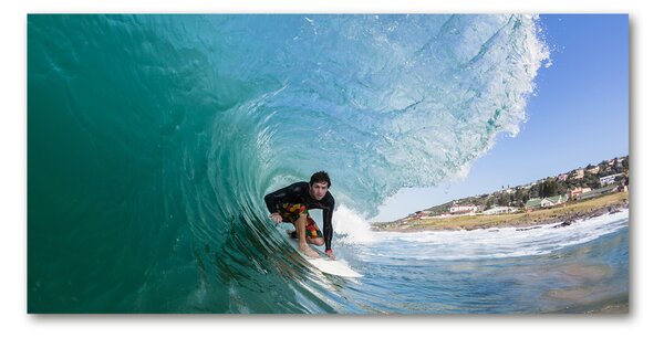 Foto obraz sklo tvrzené Surfer na vlně osh-70293058
