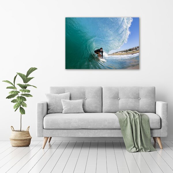 Foto obraz sklo tvrzené Surfer na vlně osh-70293058