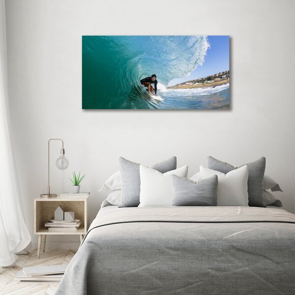Foto obraz sklo tvrzené Surfer na vlně osh-70293058