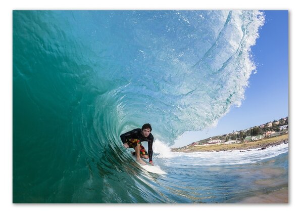 Foto obraz sklo tvrzené Surfer na vlně osh-70293058