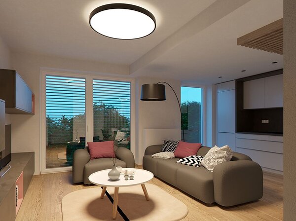 Led2 Stropní LED svítidlo RINGO 80 cm UP/DOWN Barva: Černá, Stmívání, řízení: DALI/PUSH