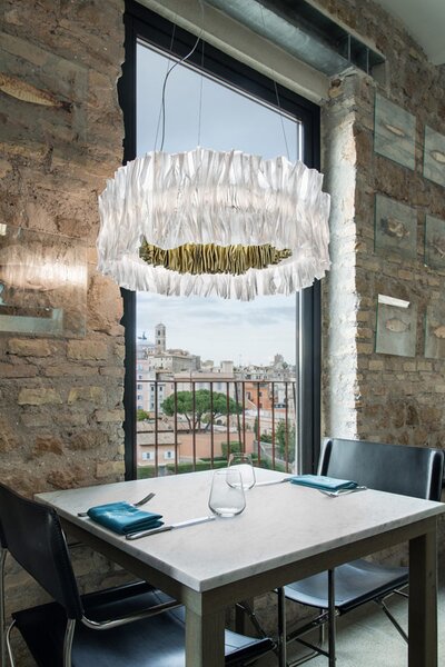 Slamp Závěsné LED svítidlo ACCORDÉON, ø 57cm, 2700K Barva: Bílá