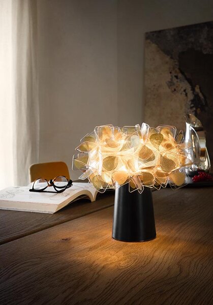 Slamp Stolní LED lampa CLIZIA BATTERY - MAMA NON MAMA Barva: Zlatá, Barva podstavce: černá