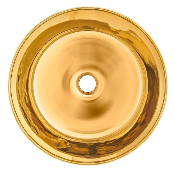 Invena Kos, keramické umyvadlo na desku 415x415x135 mm, zlatá lesklá, INV-CE-38-009-C