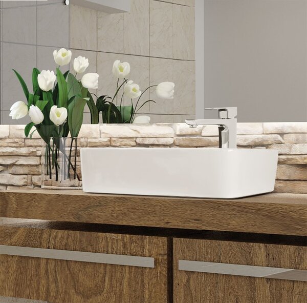 Invena Paros, keramické umyvadlo na desku 475x375x145 mm, bílá lesklá, INV-CE-36-001-C